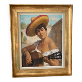 Spanish portrait on guitar