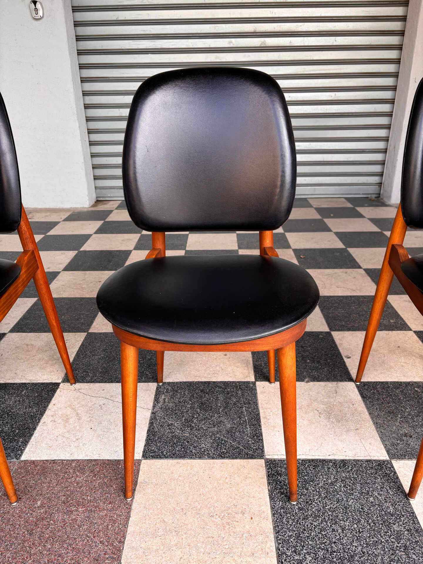 Set of 10 Pegase Baumann chairs