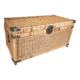 Antique vintage wicker trunk with brass fittings