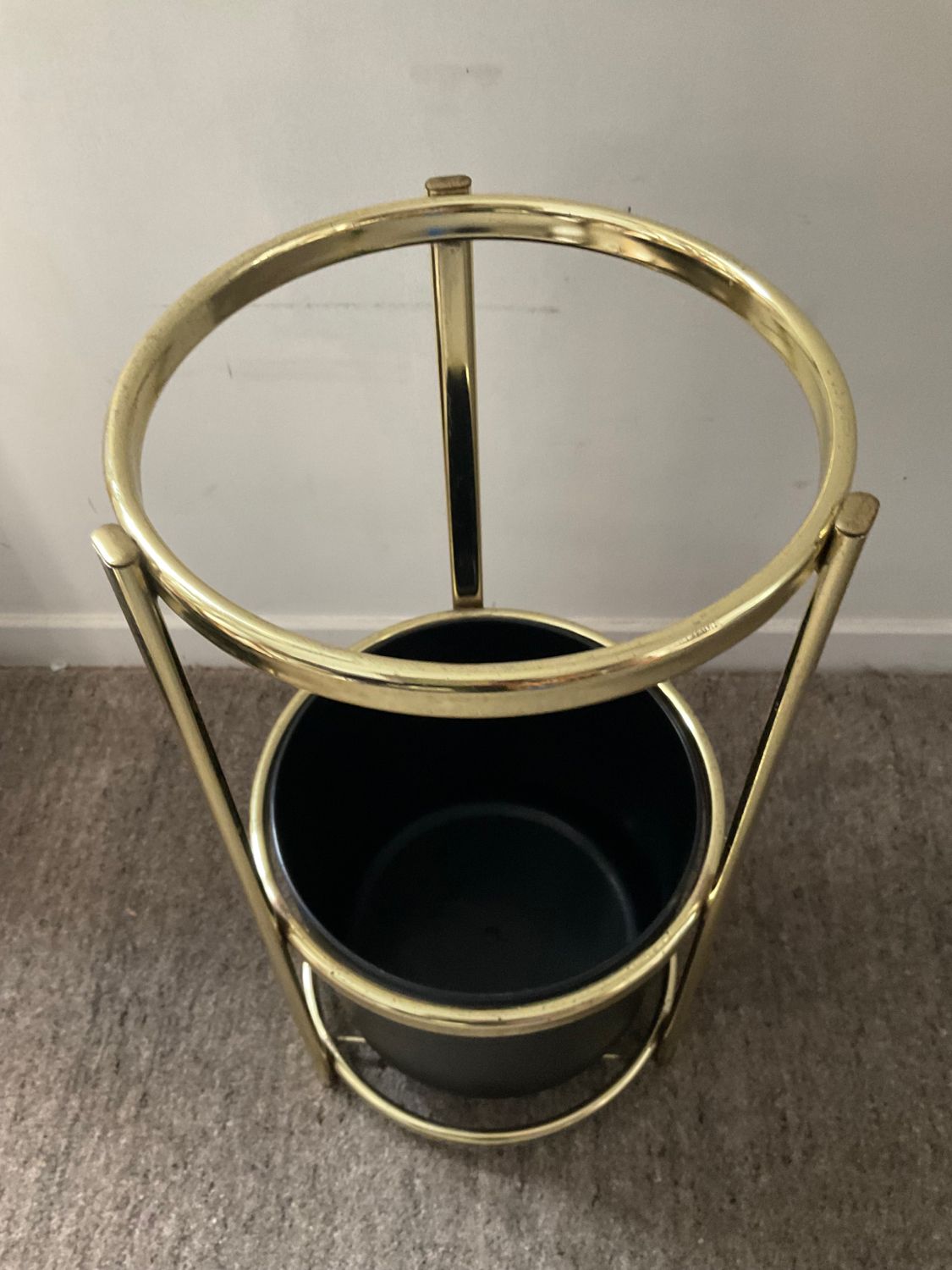 Vintage umbrella door in gilded metal 70s