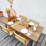 Farmhouse table on trestles