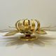 Masca style gold leaf metal flower wall light, 1970-1980