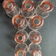 Service for 4 people - Art Deco - Glass or 1/2 pink crystal blown and cut