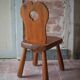 Vintage solid wood chair, brutalist chair, furniture, accent chair.