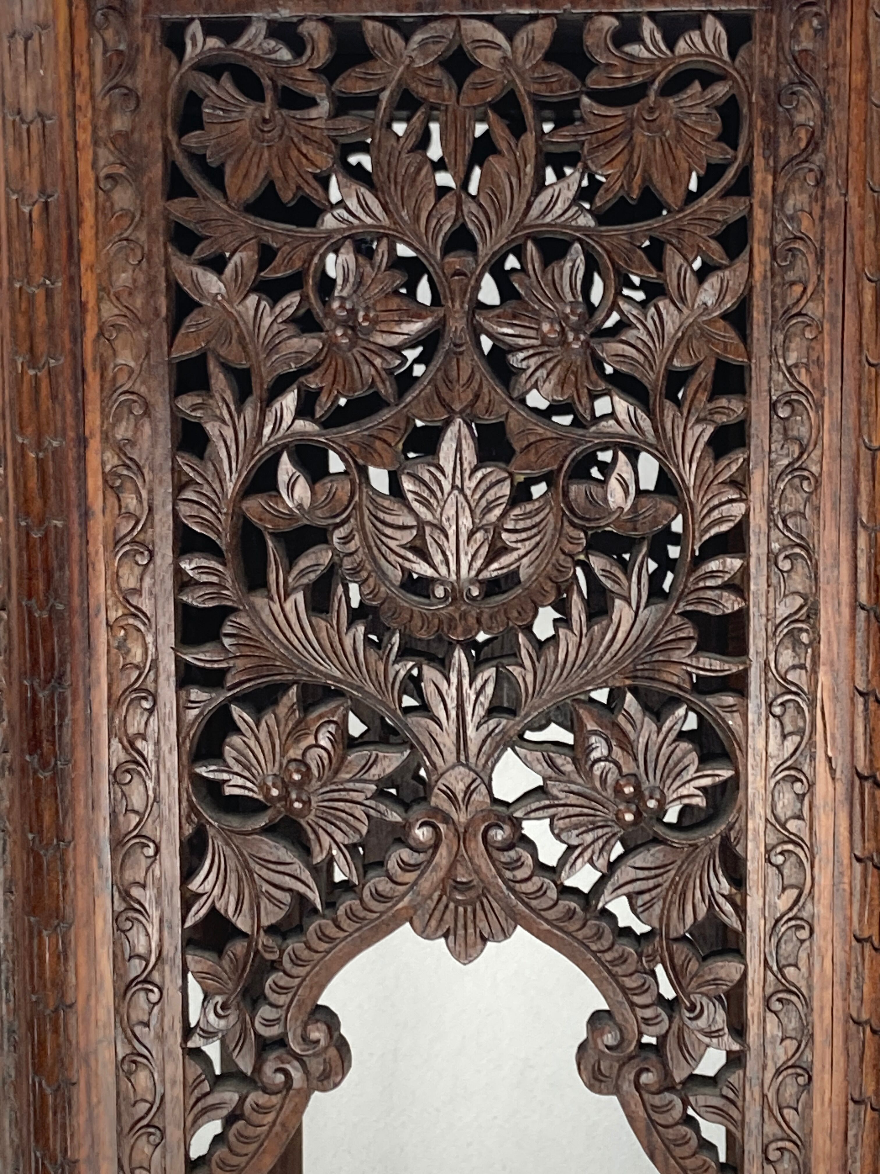 Antique 19th century burmese hand carved side or end table