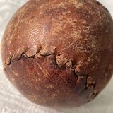 Two old nineteenth century leather golf balls