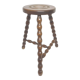 Vintage tripod stool in solid wood beaded legs