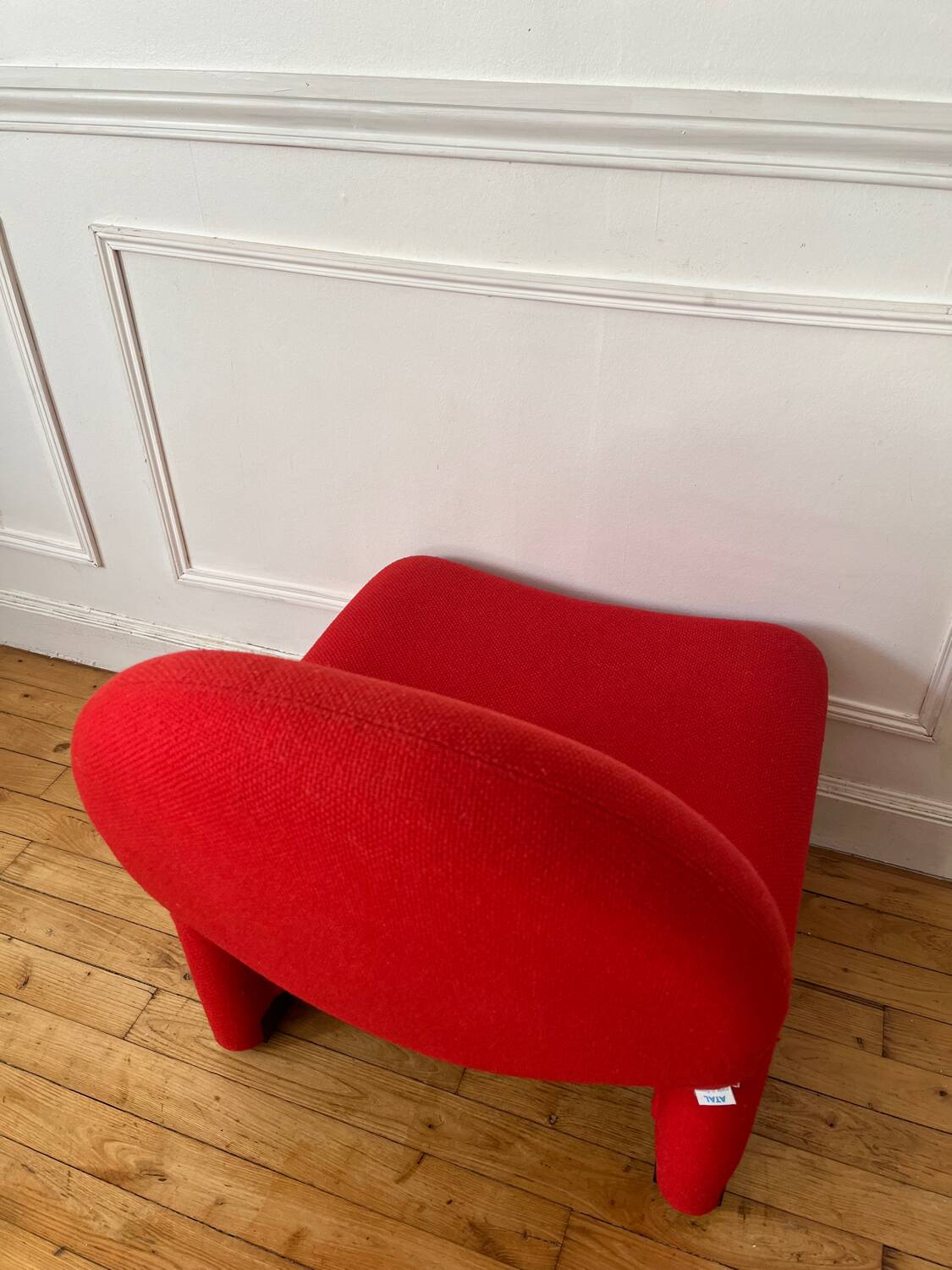 Vintage wool fireside chair