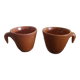 Duo of glazed potter's cups