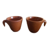 Duo de tasses de potier vernissées