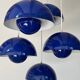5 Blue Flower Pots by Verner Panton produced by Louis Poulsen