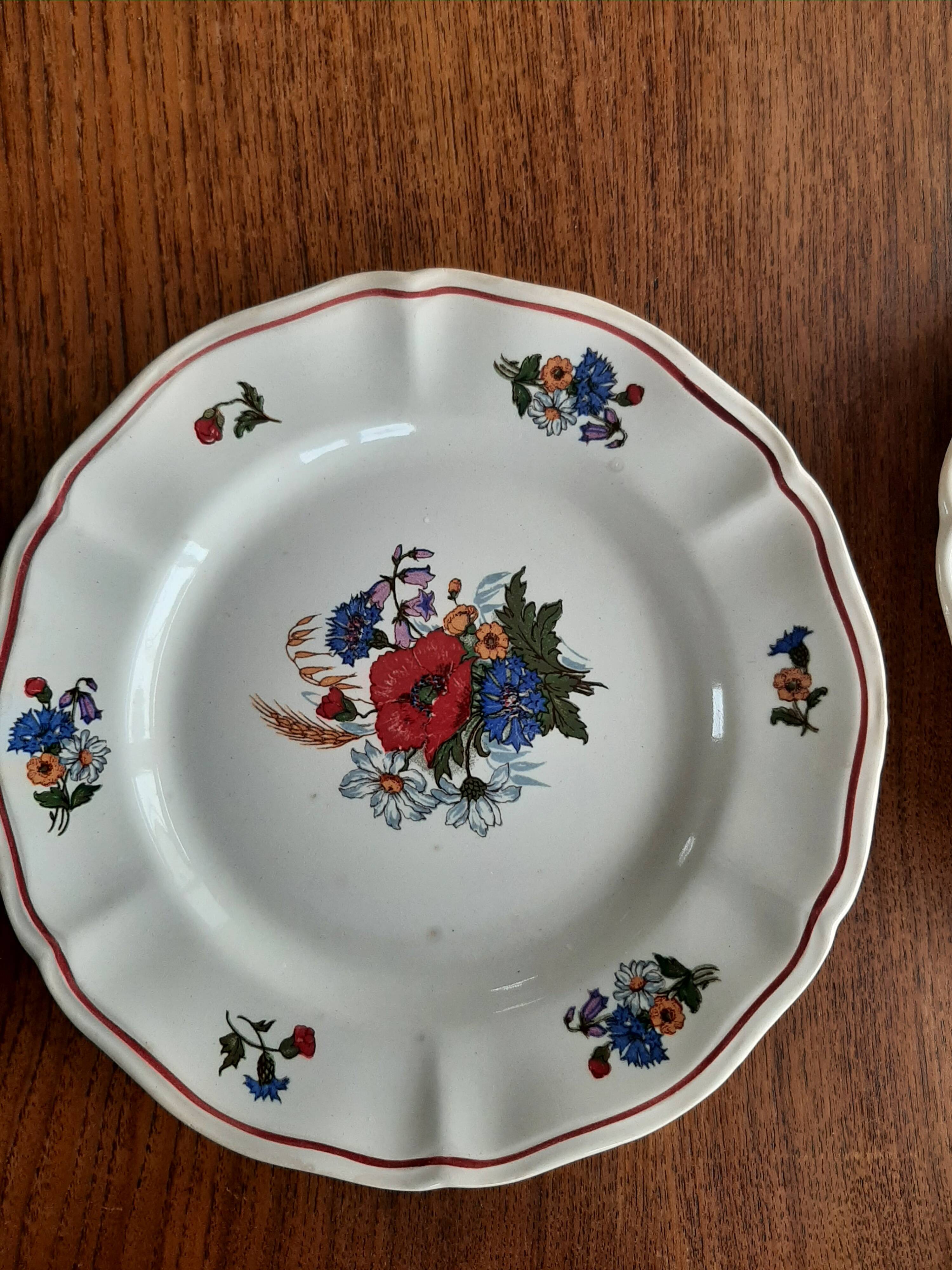 6 vintage Sarreguemines plates