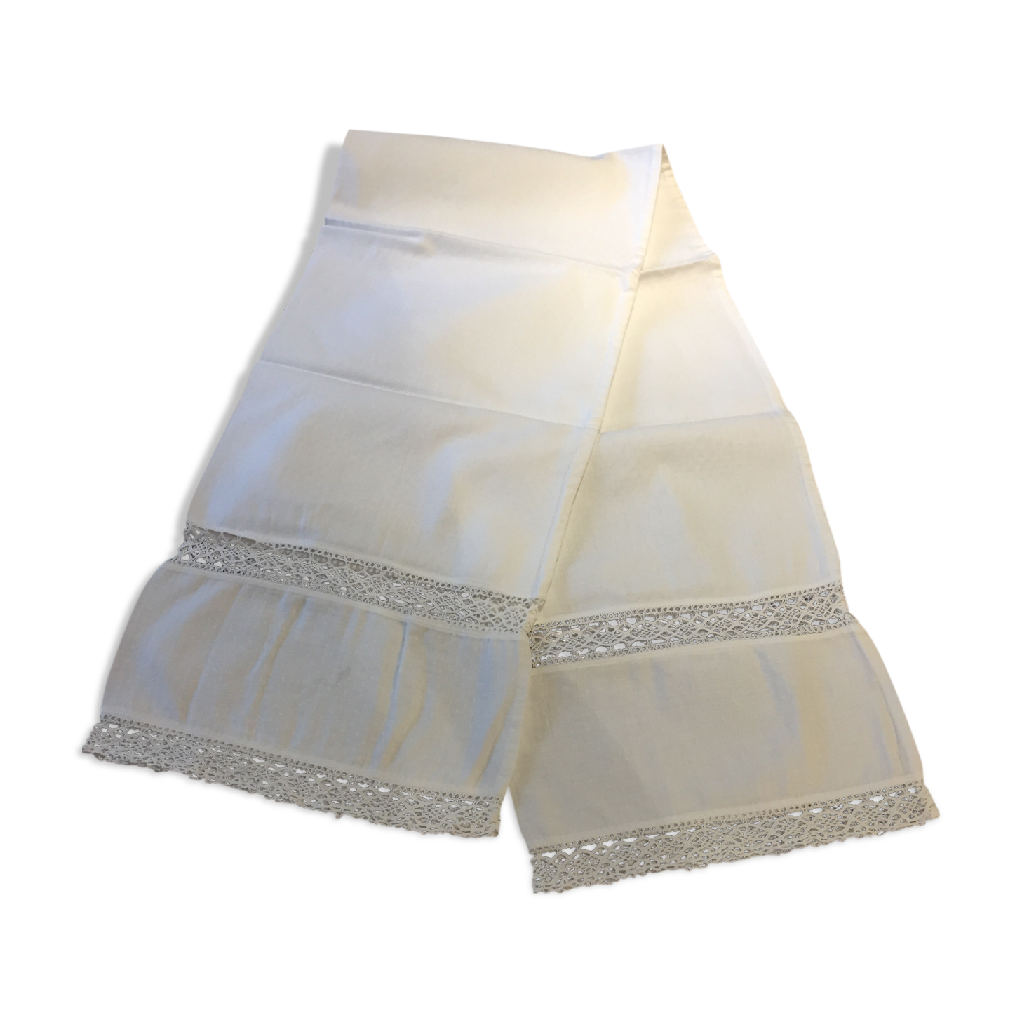 Cover of bolster old cotton and lace