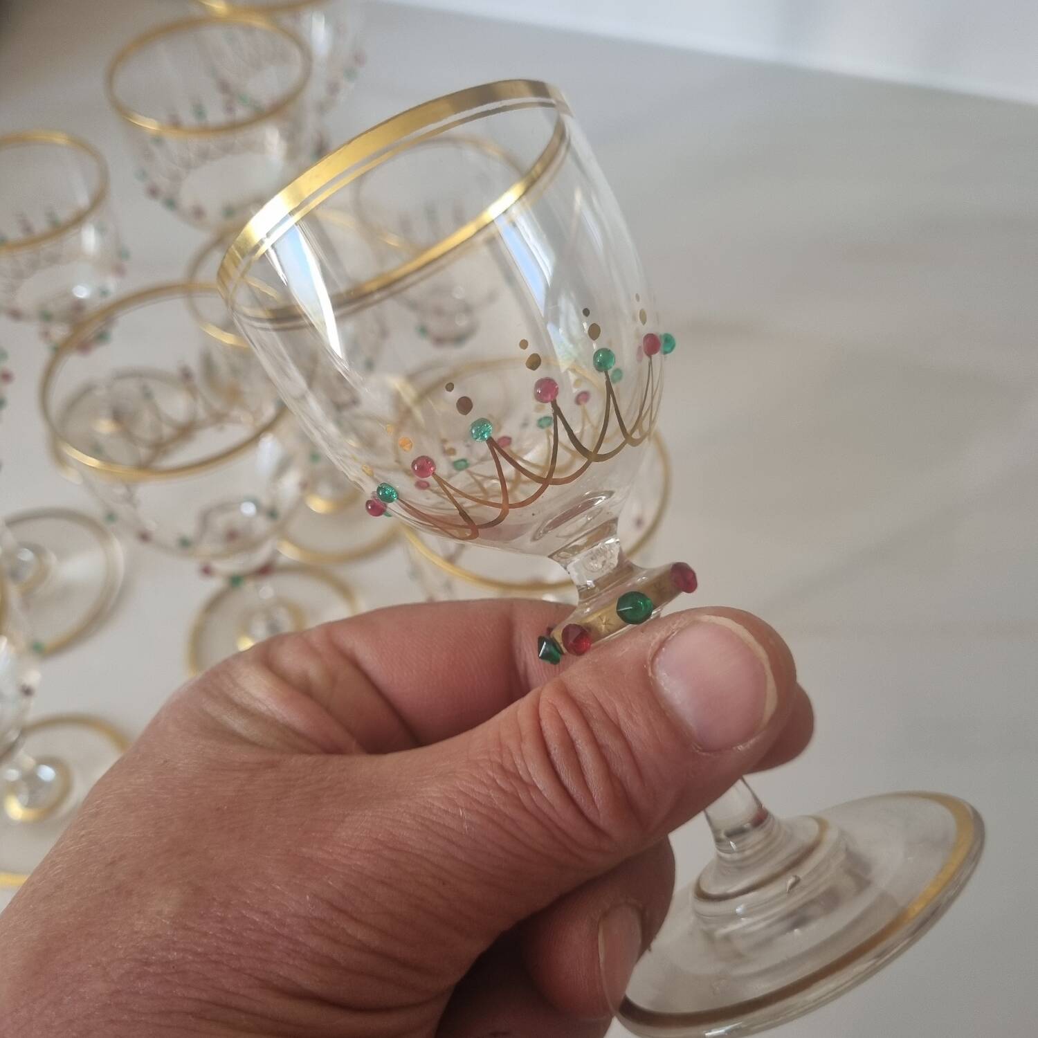 10 wine glasses, Murano 1970