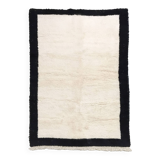 Moroccan Berber rug Beni Ouarain ecru and black 3x2.02m