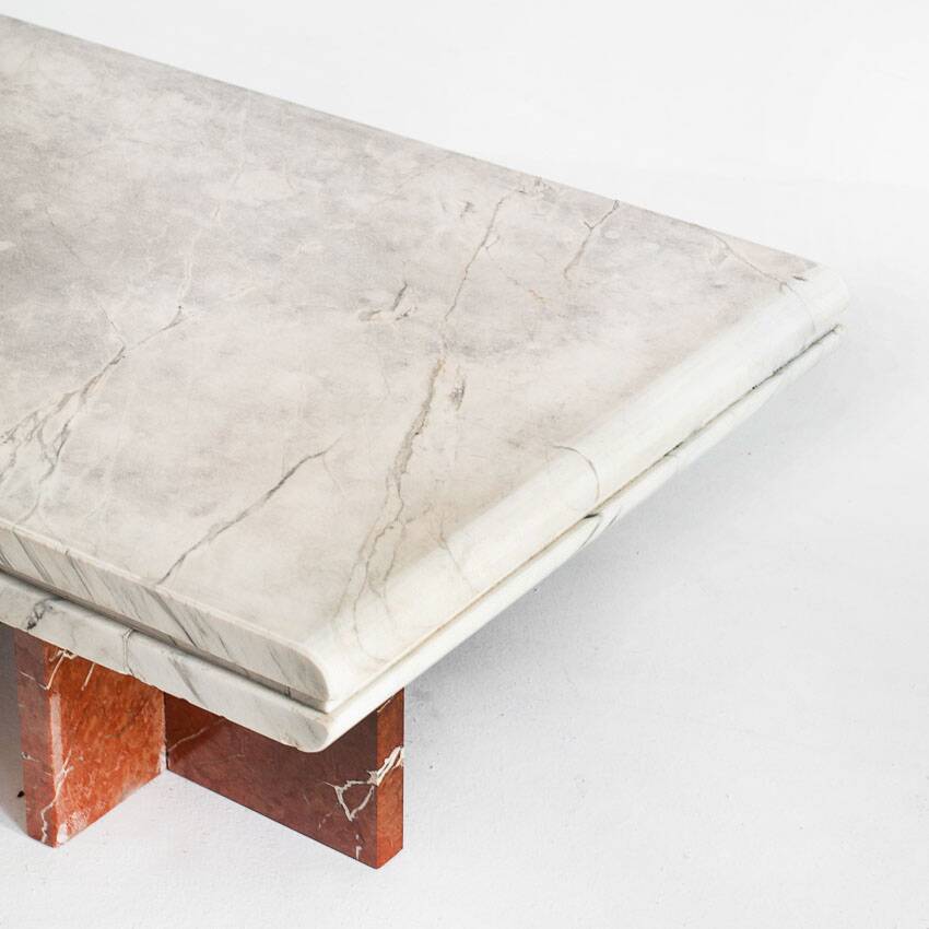 Vintage coffee table or side table. Marble. France, 1960s.