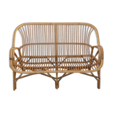 50s rattan bench