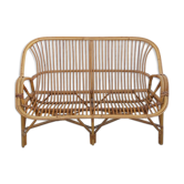 50s rattan bench