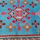 Tunisian carpet in turquoise wool and fuchsia 157x267cm