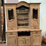 Louis XV style two-part sideboard in solid oak, 20th century