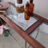 Glass and brass console table