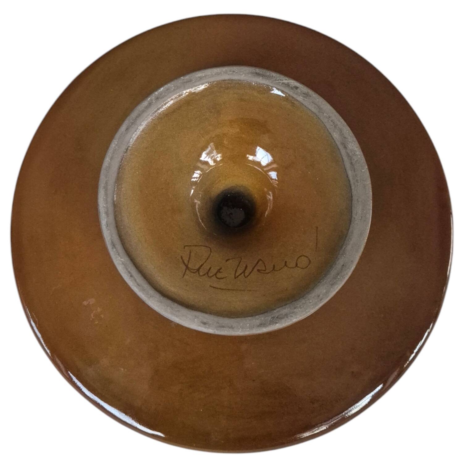 Jacques (1926-2008) and dani ruelland (1933-2010), pair of enamelled ceramic cups on pedestal