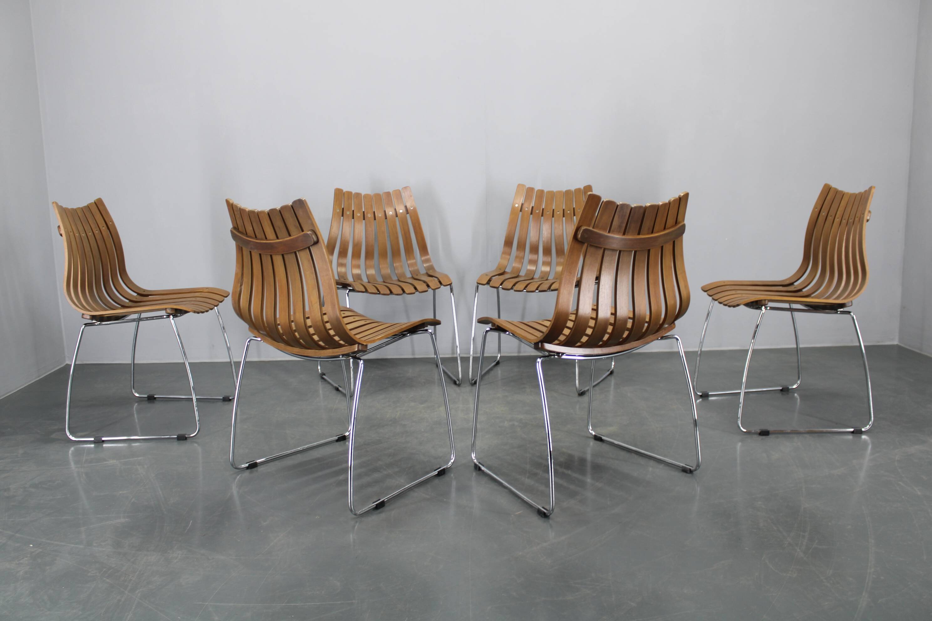 1980s Set of Six Scandinavian Teak Dining Chairs
