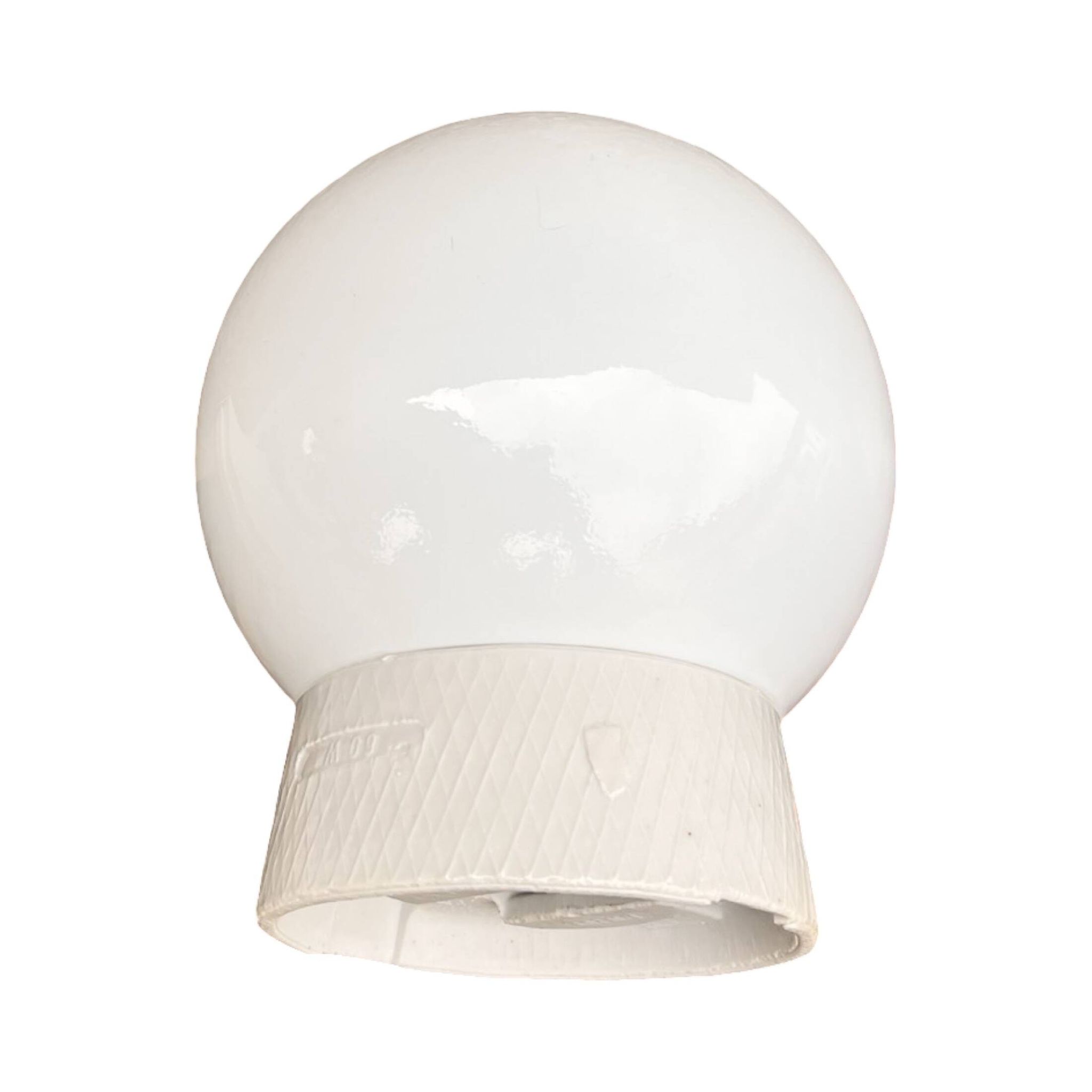 Industrial wall lamp, white, glass, foton, poland, 1960s.