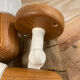 Pair of wall lights in pine and white metal 1980
