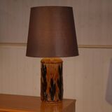Ceramic lamp with bamboo decor, 1960s
