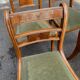 4 regency chairs in solid wood and green velvet suede