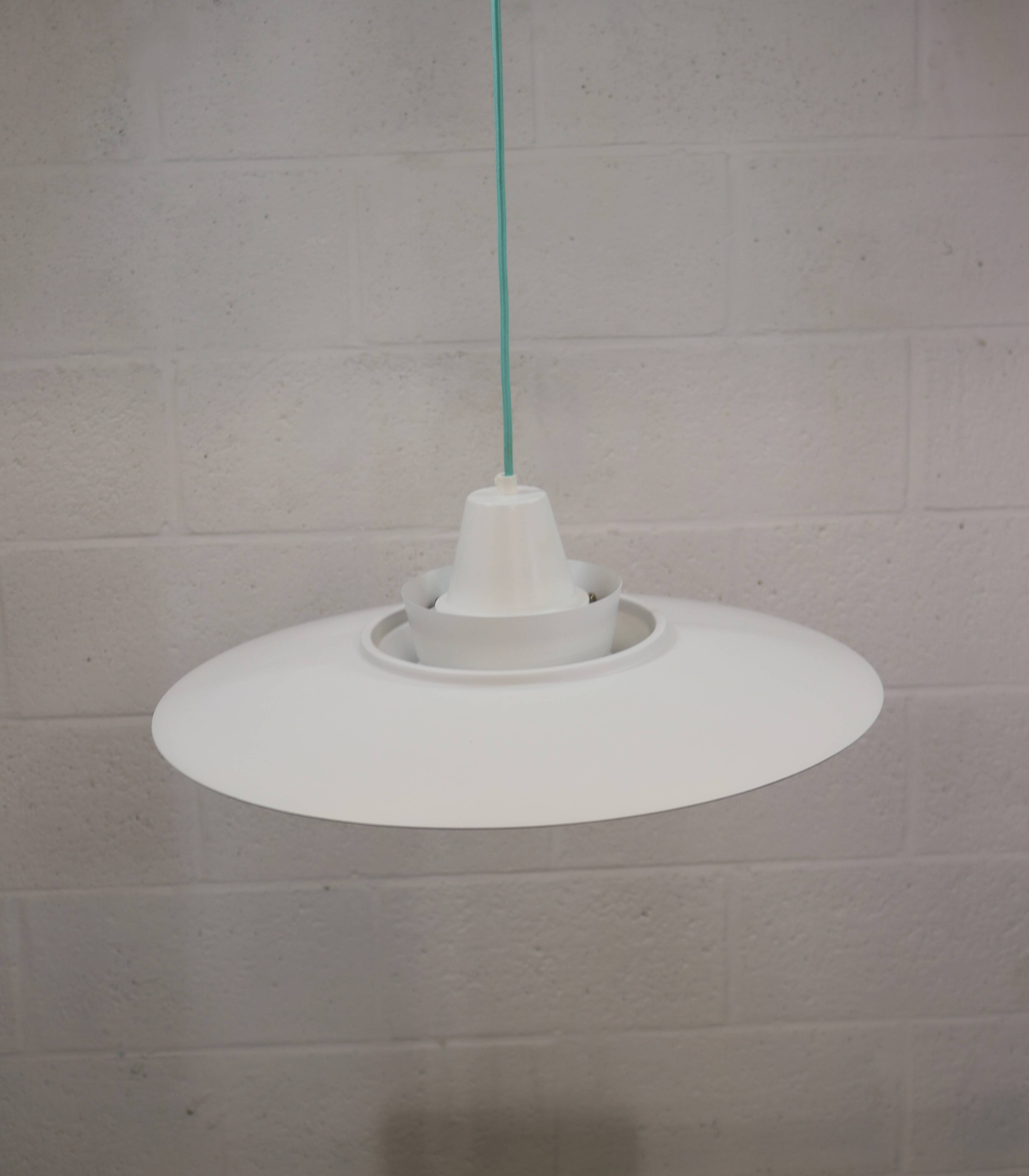 Vintage David Mogensen White Pendant Lamp, Super Light A/S, Danish Mid-Cent