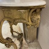 Nineteenth console in gilded wood