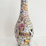 Italian ceramic vase decoration coat of arms and fruits