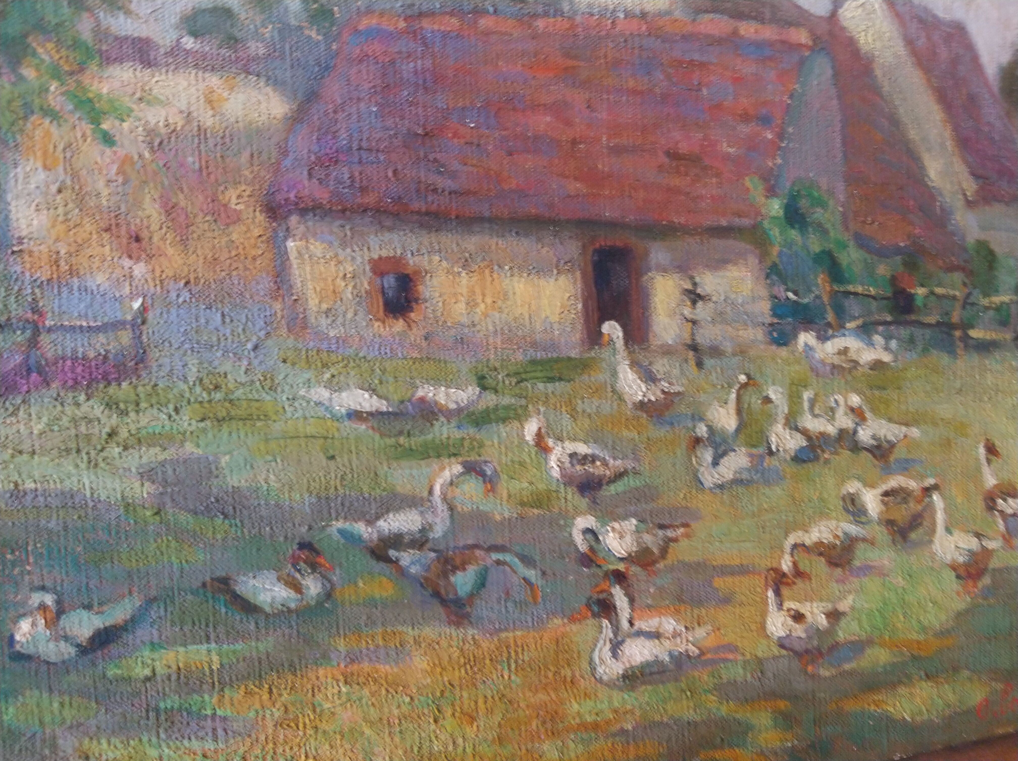 Table "farmyard" by Bourgain circa 1900