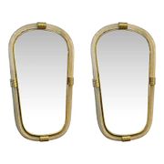 Italian Murano Glass Mirror Pair with Gold Leaf and Torciglione Design