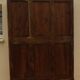 Chic old bookcase pegged in walnut with two glass doors and 5 shelves – Very good condition