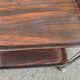 Folding serving cart in steel and mahogany wood on wheels, 70cm