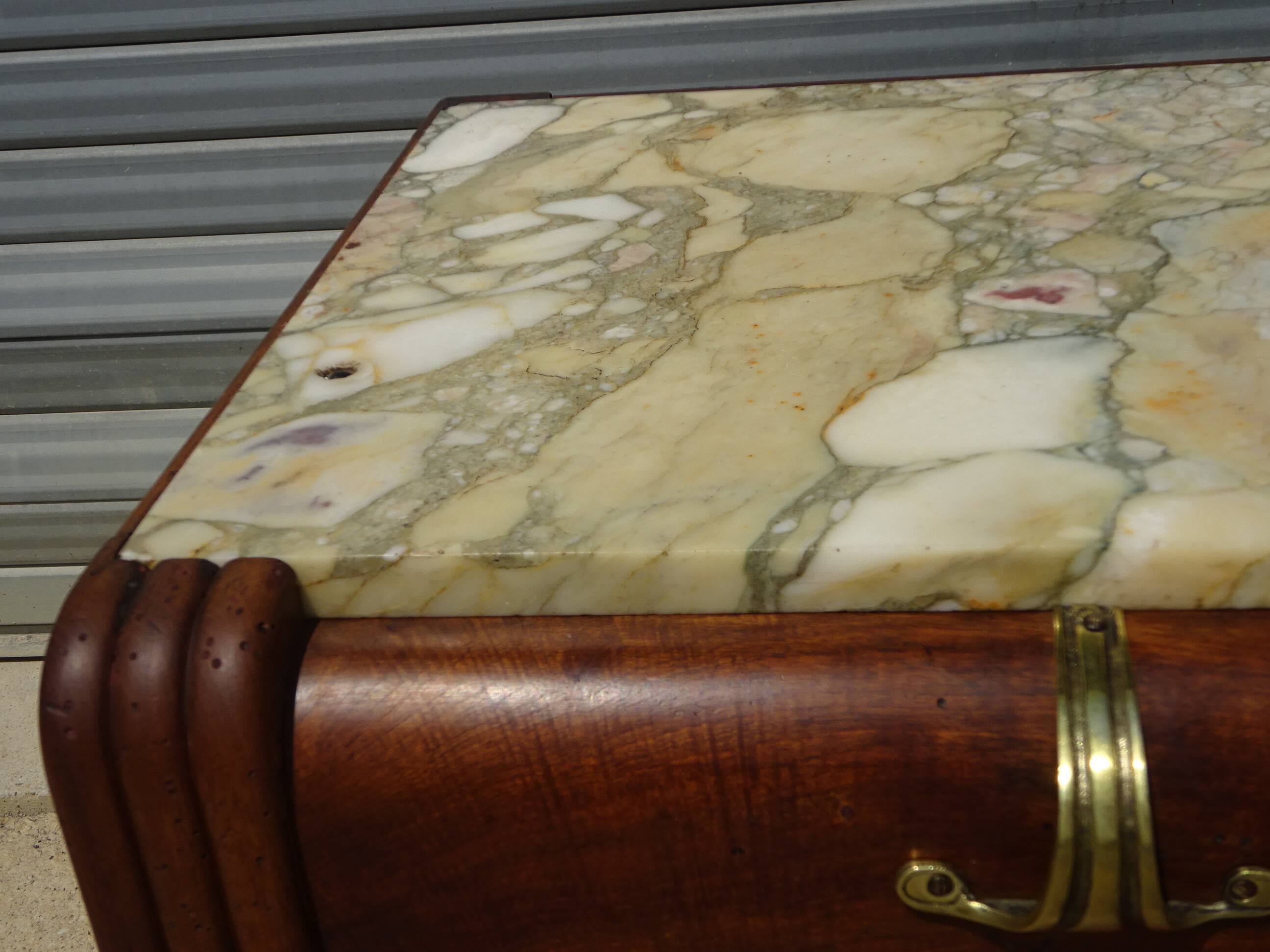 Art Deco sideboard in walnut with a marble top