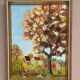 Original Swedish Oil on Canvas - "Autumn Tree" by J. Nilsson - Vintage and Framed - 49 × 38 cm
