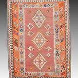 Oriental Kilim Rug Shiraz Gashgai Antique: 1.50 X 2.85 Metres