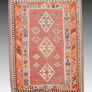 Oriental Kilim Rug Shiraz Gashgai Antique: 1.50 X 2.85 Metres