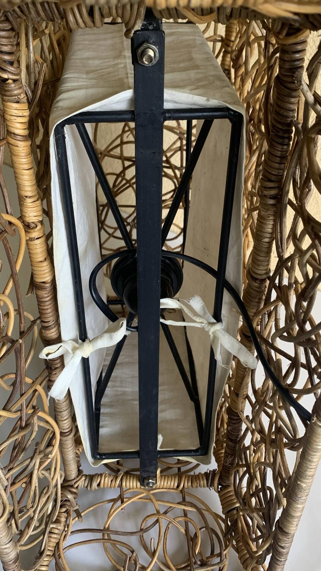 Vintage Wicker Table/ Floor Lamp