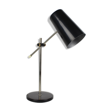 Lampe de table noire du milieu du siècle années 1970.