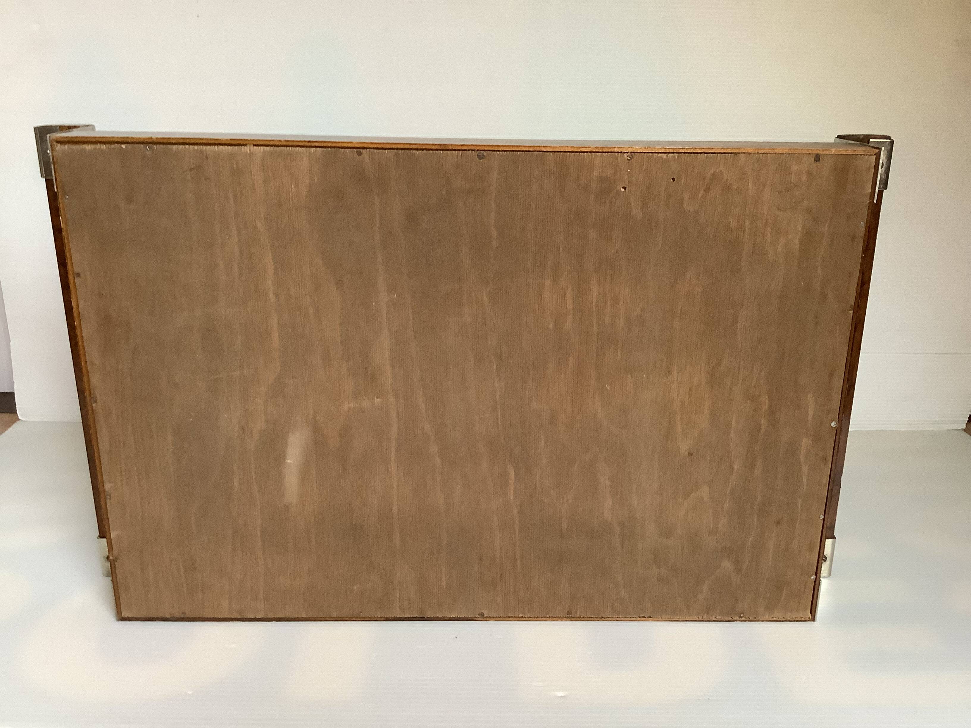 Old tray with art deco wooden handles