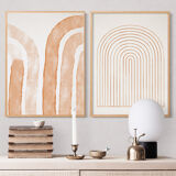 Framed set of two abstract giclee prints, 50x70