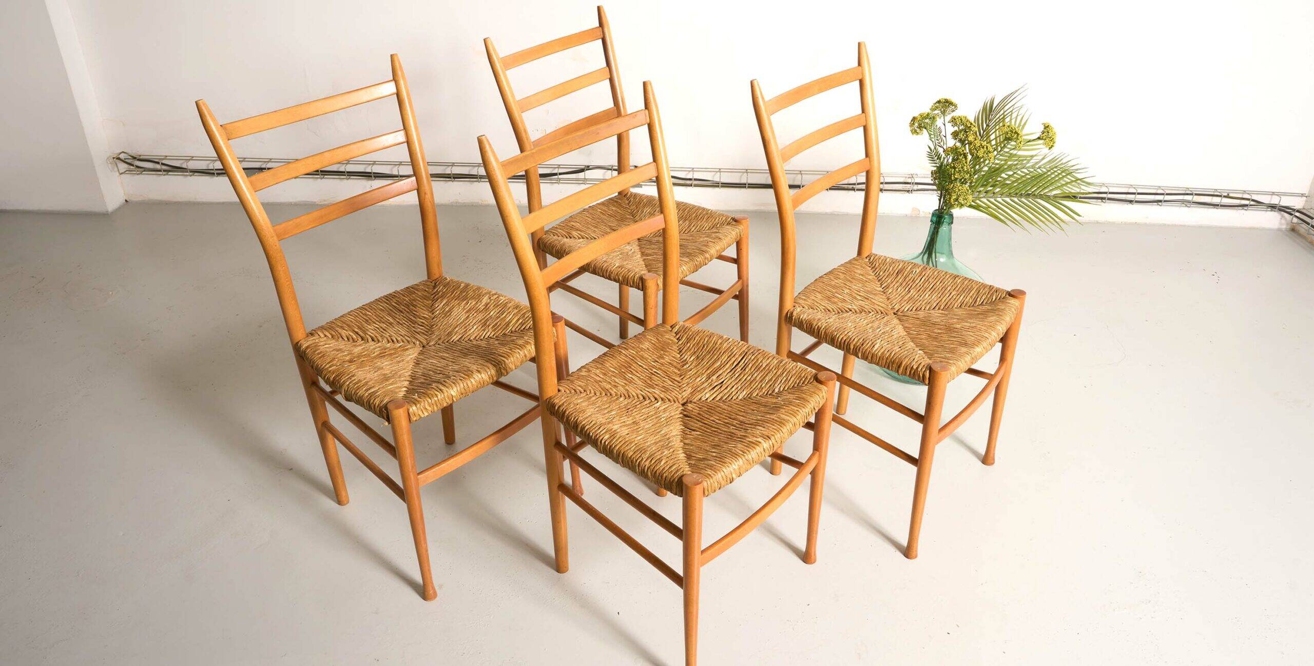 4 vintage Italian chairs, Otto Gerdau, Scandinavian style