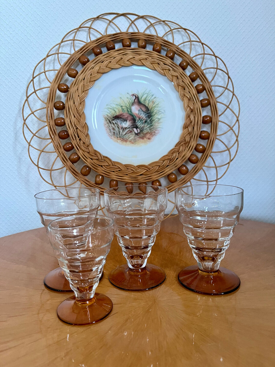 Set of 6 vintage Art Deco style glasses