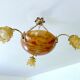 Art Deco pendant light in alabaster marble and bronze, 1930s