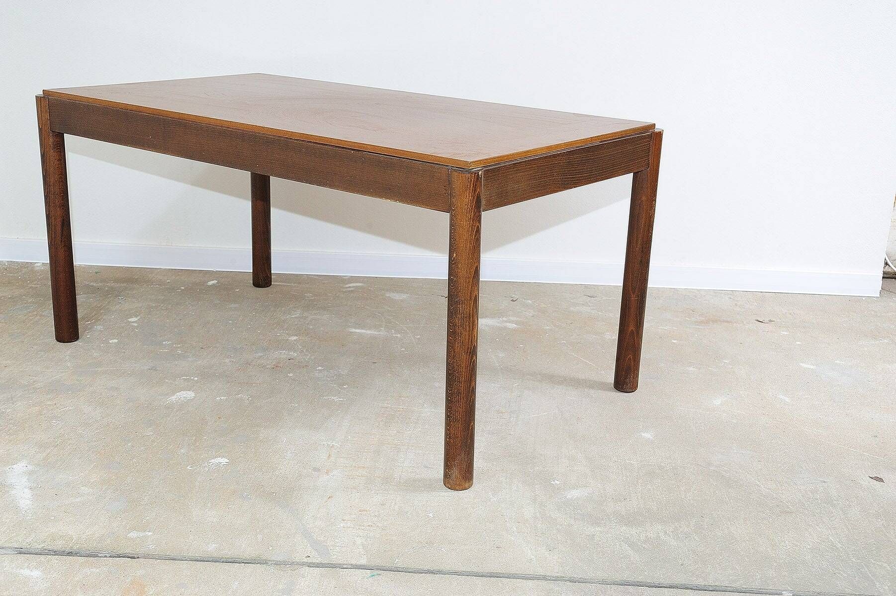 Vintage coffee table, mid-century modern wooden living room table, 1970s